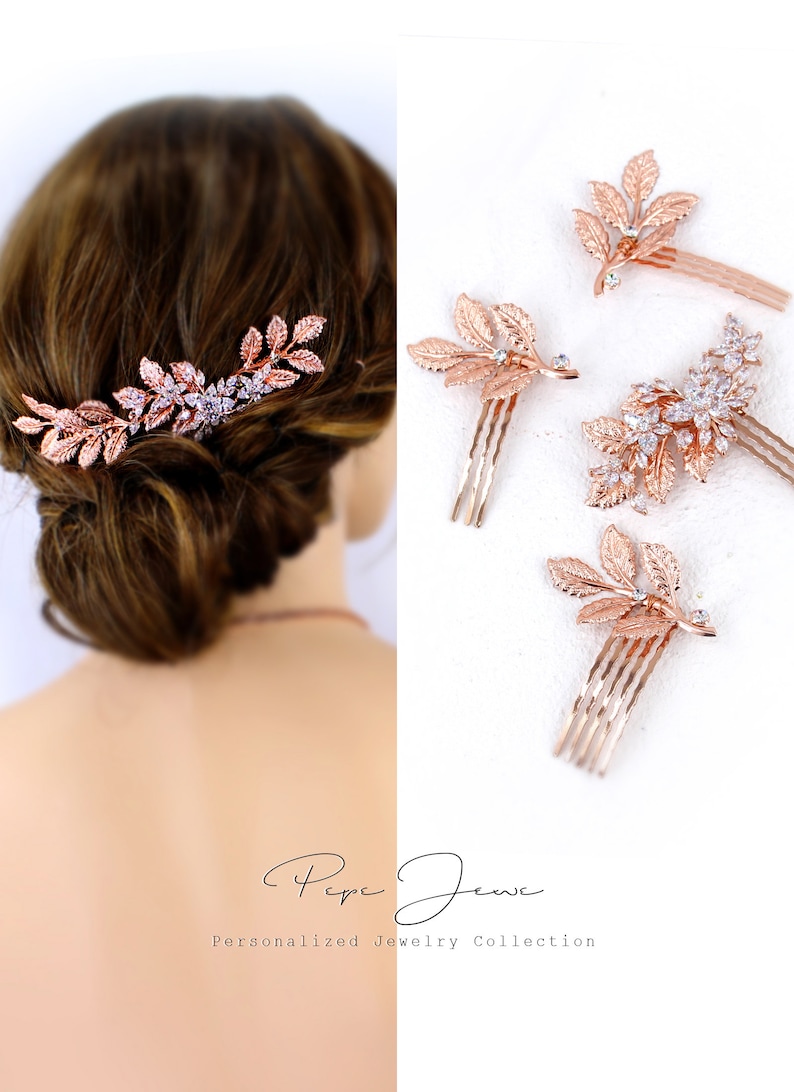 Wedding Bracelet Earrings set Zirconia Leaf Bracelet Earrings Wedding Jewelry Rose gold Bridal Bracelet set Bridesmaid Bracelet Gifts Fay