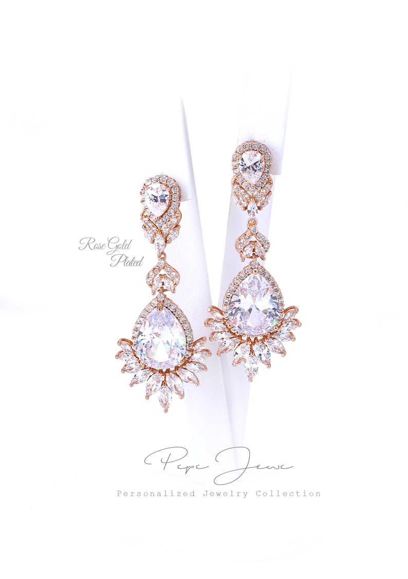 Wedding Necklace set Wedding Earrings Bridal earrings Zirconia Backdrop NecklaceWedding Jewelry Bridal Jewelry Bridal Necklace set Ece Fay