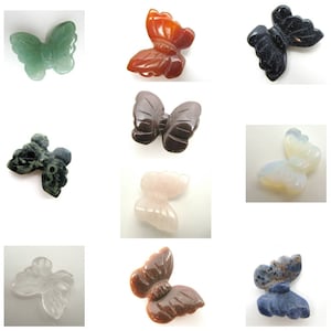 Estatueta de pedra de borboleta esculpida à mão com pedras preciosas totem espírito animal colecionável