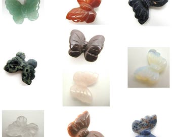 Figurka z kamienia motyla ręcznie rzeźbiona z kamienia szlachetnego, zwierzę totemiczne, kolekcjonerskie