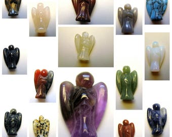 12 piece Guardian Angel Stone Figurine Hand Carved Gemstone Totem Spirit Animal Collectible