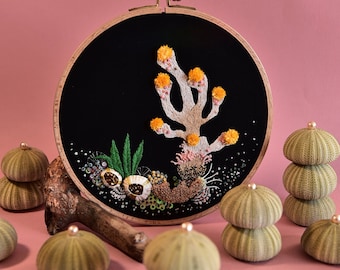 “Coral” embroidered frame