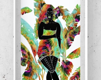 The malu protects  - Samoan digital artwork - inverted colour variations - Wall art