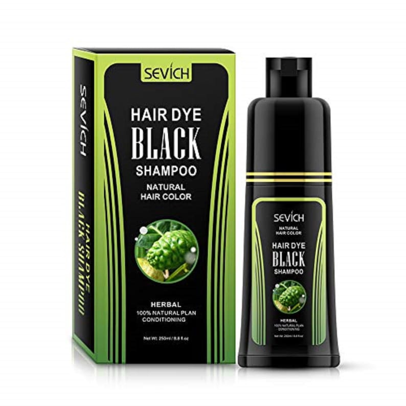 Black Herbal Hair Shampoo SEVICH Instant Black Hair Dye Etsy