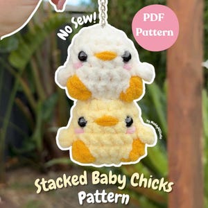 Schema per realizzare all'uncinetto pulcini impilati senza cuciture (PDF) / Peluche amigurumi paffuto / Schema facile per principianti