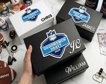 Gepersonaliseerde bruidsjonkers Draft Football-voorstellendoos – op voetbal geïnspireerde editie NFL