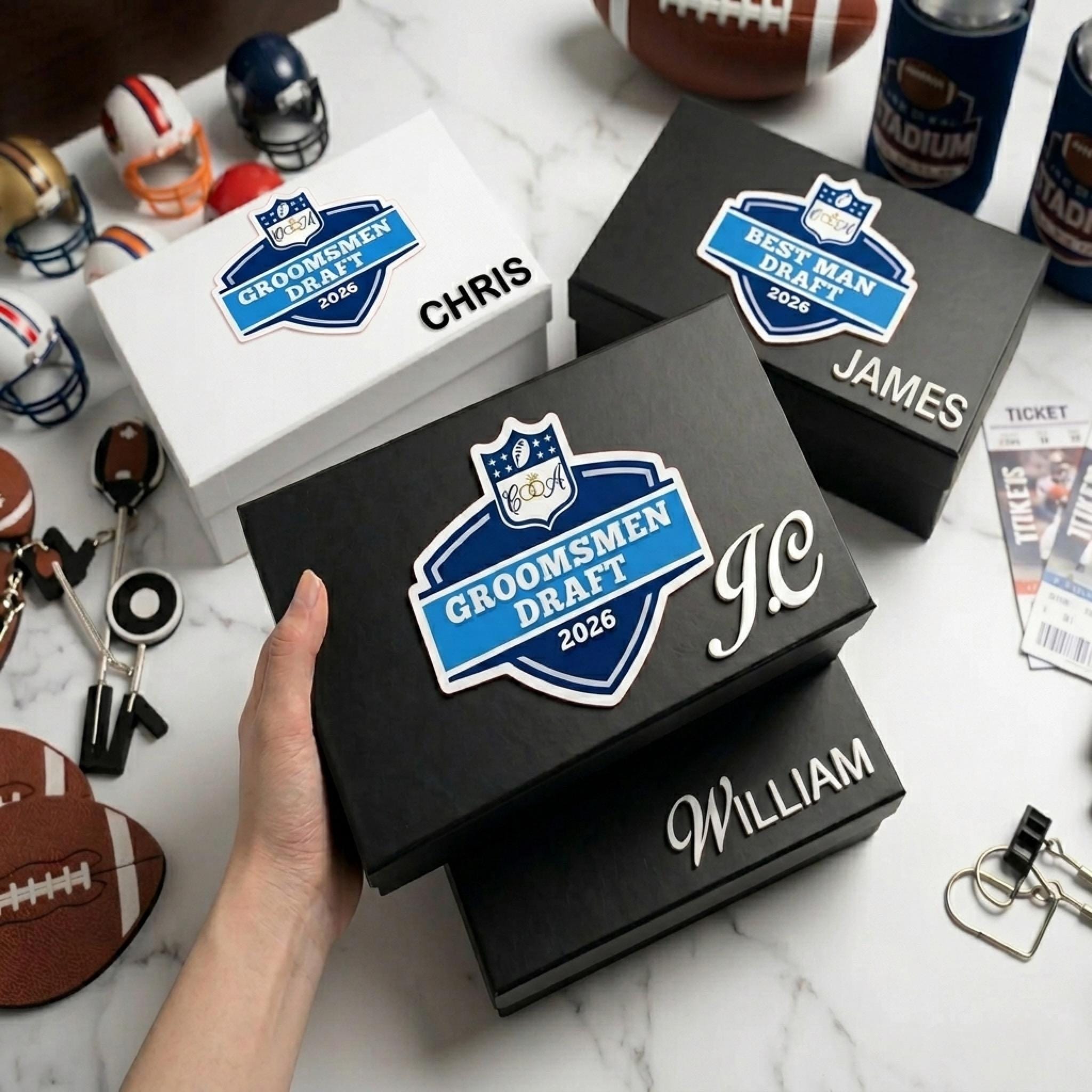 Personalized Football Draft Proposal Box