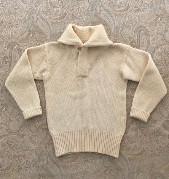 Vintage 20's Sweater, Rare 1920's Wool Shawl Colla