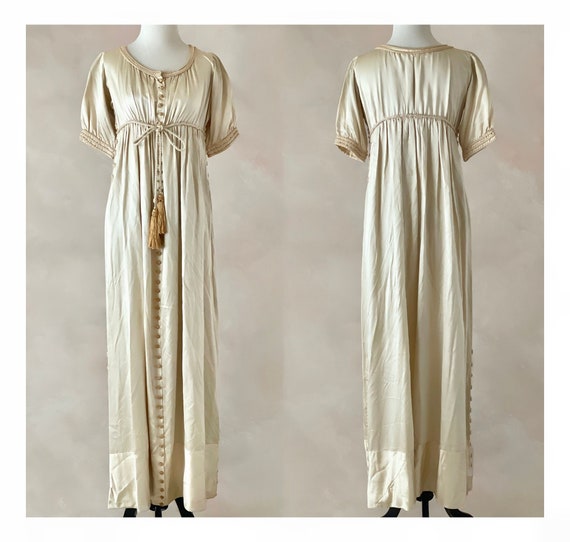 Antique Edwardian Dress, 1910s Silk Robe Dressing Gow… - Gem