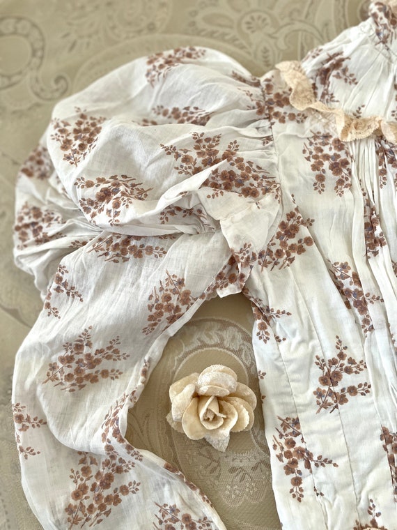 Antique Victorian Bodice, 1890's Floral Cotton Bo… - image 2