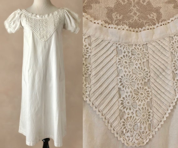 Antique Victorian Chemise, Victorian Cotton Chemis