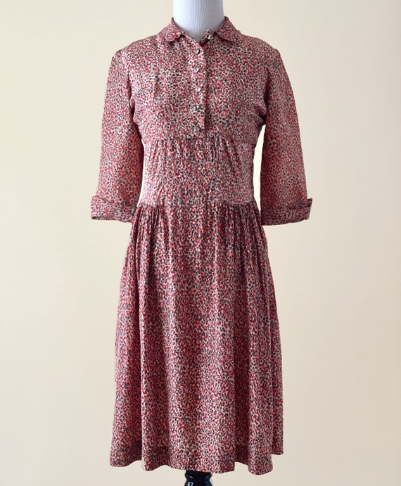 Vintage 40s Dress, 1940s Rayon Animal Print Dress… - image 3