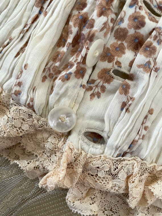 Antique Victorian Bodice, 1890's Floral Cotton Bo… - image 8