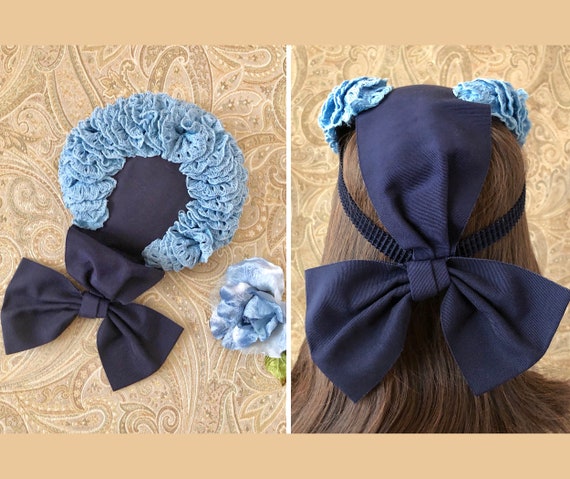 Vintage 30's Hat, 1930's Tilt Hat, Large Grosgrain