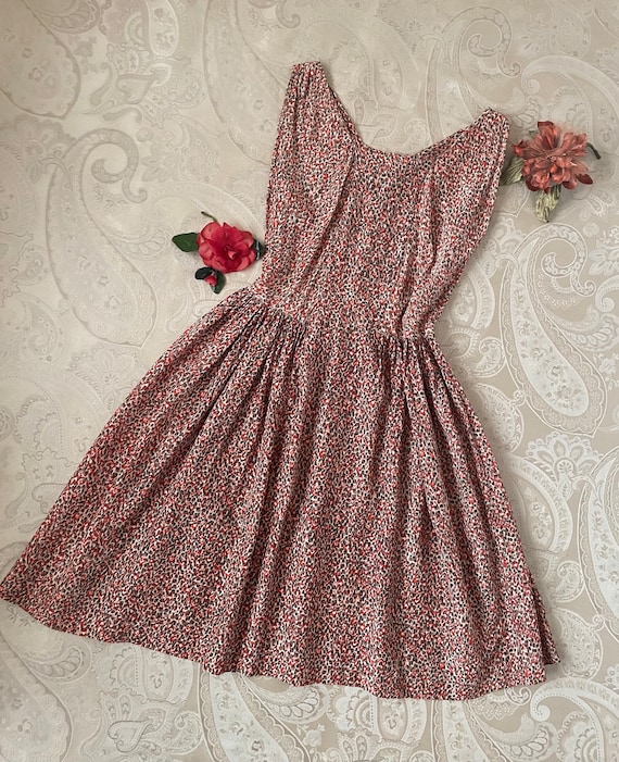 Vintage 40s Dress, 1940s Rayon Animal Print Dress… - image 2