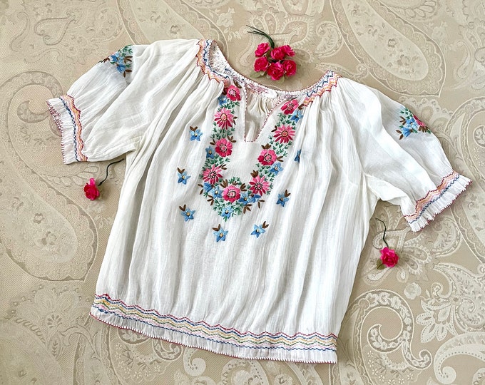 Vintage 1930s Greek Key Blouse