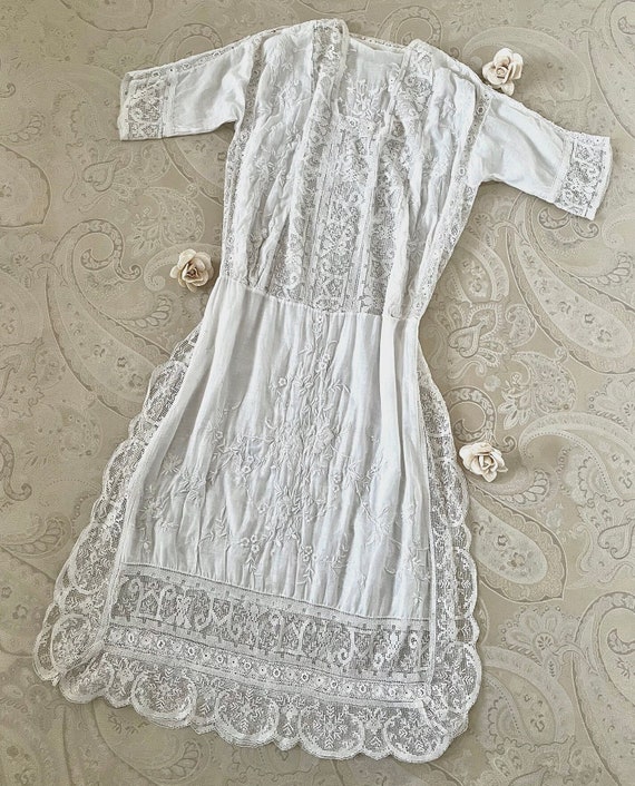 RARE Antique 1920's Hand Embroidered Wedding Dress - Etsy