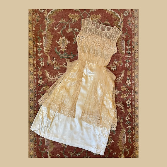 Vintage 20s Dress 1920s Wedding Dress Silk and La… - image 1