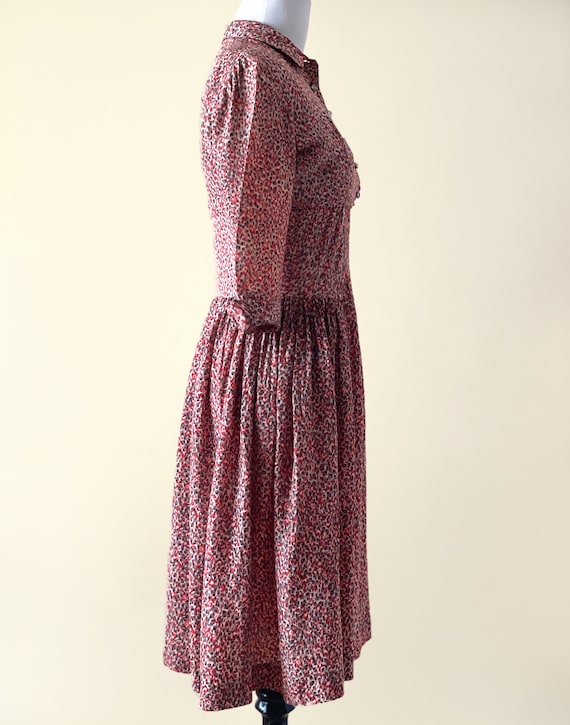 Vintage 40s Dress, 1940s Rayon Animal Print Dress… - image 4