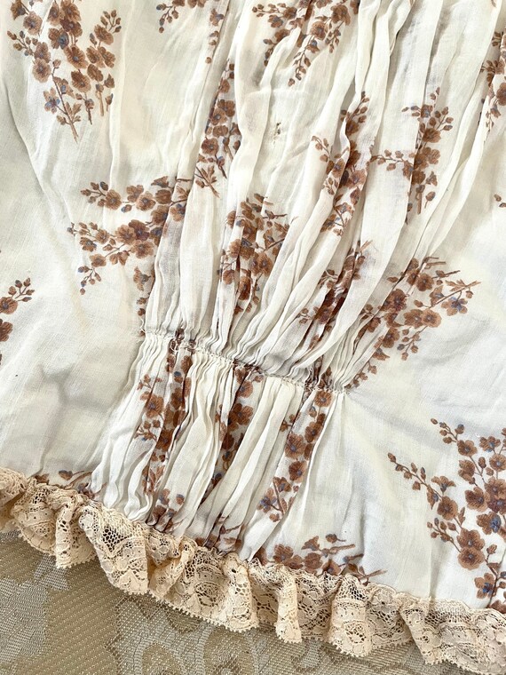 Antique Victorian Bodice, 1890's Floral Cotton Bo… - image 7