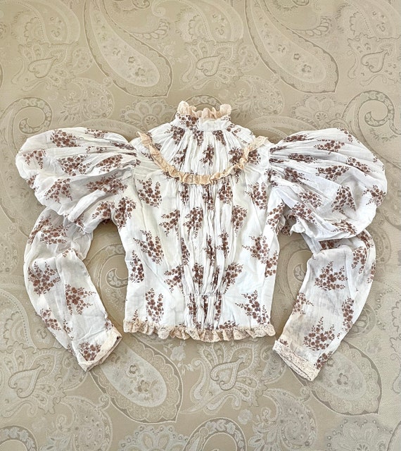 Antique Victorian Bodice, 1890's Floral Cotton Bo… - image 5