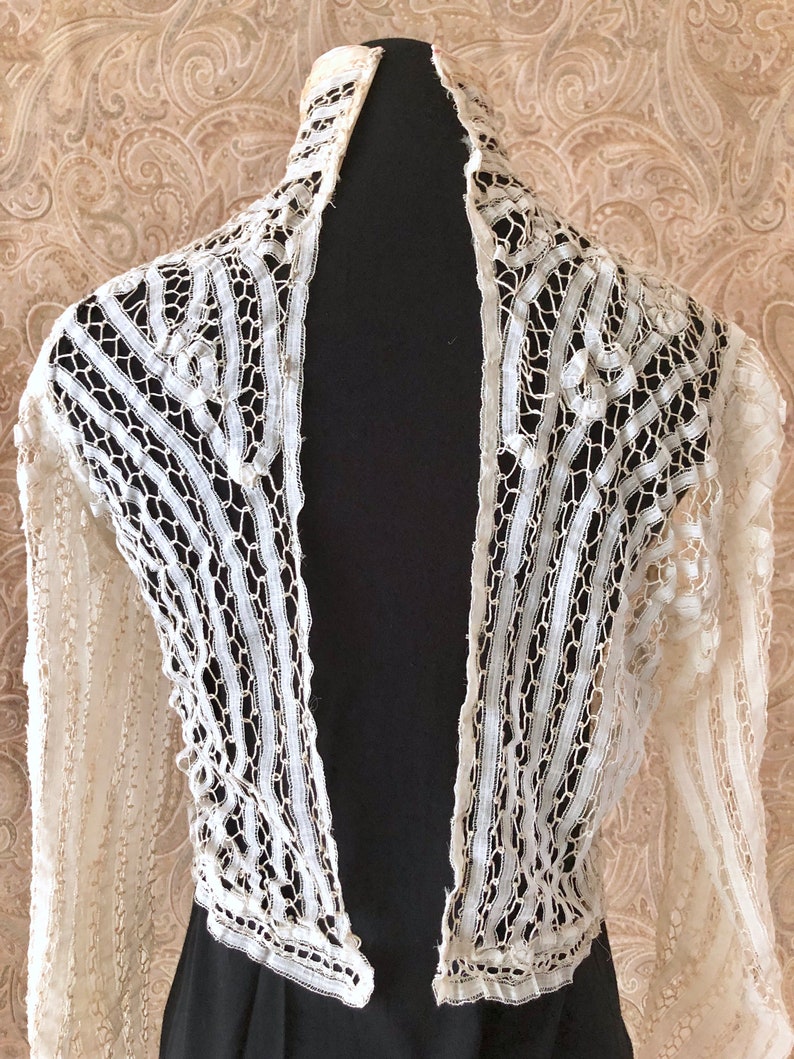 1910/'s Cotton Tape Lace Battenburg Lace Blouse Antique Edwardian Blouse