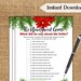 The Newlywed Game Christmas Wedding Shower Game / Printable Bridal ...