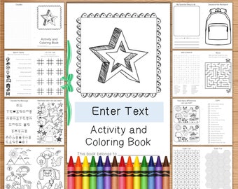 Coloring Book Download / Printable Kids Activity Book / Kids Coloring Book / Printable Kids Activities / Favors for Kids / Editable Cover