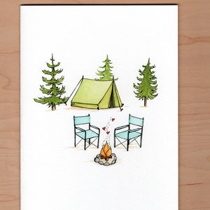 Carte de voeux aventure amoureuse, carte d'anniversaire, carte de Saint-Valentin, carte d'amour, carte de camping image 1