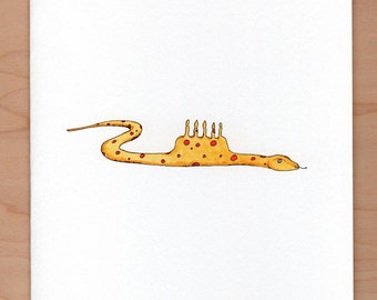 Snake swallowed cake Birthday Card