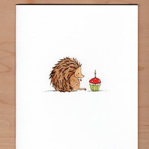 Hedgehog Birthday Card, Cute Hedgehog Card, Illustrated Birthday Card image 1