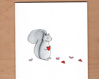 Cute Squirrel Valentine Card