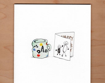 Carte de fête des pères Kid Art, carte de fête des pères
