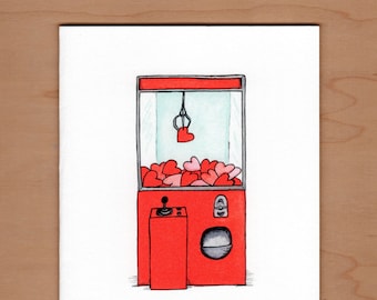 Claw Machine Valentine Card, Valentine's Day Card