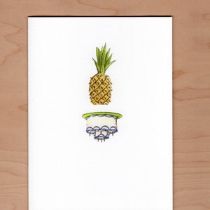 Pineapple Upside-down Cake Birthday Card, Punny Birthday Card