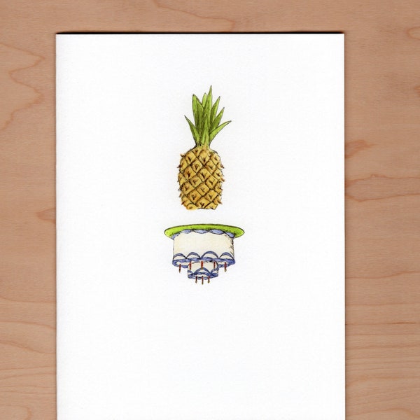 Pineapple Upside-down Cake Birthday Card, Punny Birthday Card