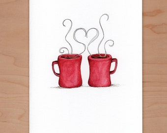 Coffee Love Card, Anniversary Card, Valentine Card