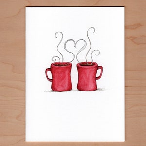 Carte café amour, carte d'anniversaire, carte de la Saint-Valentin image 1