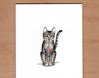 Cat Father's Day Card , Card for a Cat Dad