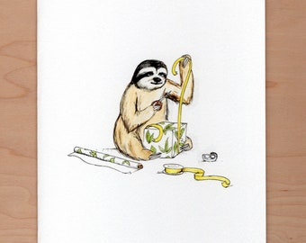 Sloth Belated Birthday Card, funny belated birthday card, sloth birthday card, Belated Birthday Card