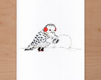 Snowy Owl Holiday Card, Christmas Card, Winter Card, Nondenominational Card