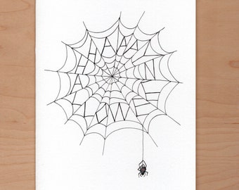 Spider web Halloween Card, Halloween Card, Happy Halloween