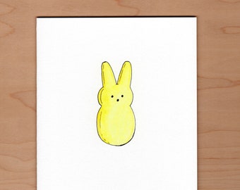 Peep Easter Card, Easter Card, Illustrated Easter Card, Easter Card