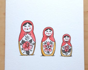 matryoshka card etsy matryoshka card etsy