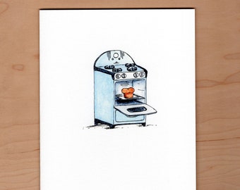 Carte de grossesse avec chignon au four, carte de grossesse drôle, carte de grossesse mignonne