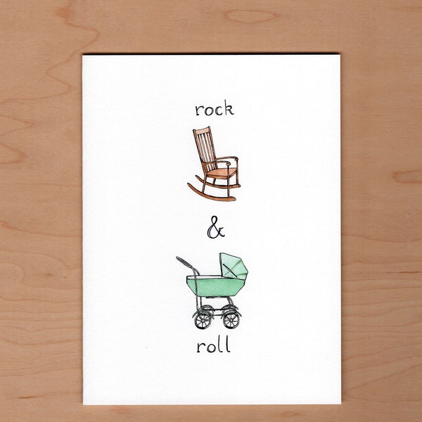 Rock and Roll New Baby Card, Funny New Baby Card
