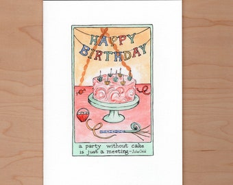 Vintage Birthday party card Julia Child quote, Birthday Card