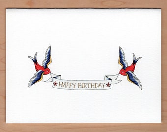 Sailor Jerry Bird Birthday Card, Bird Birthday Card