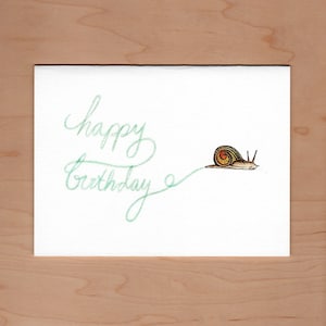 Carte d'anniversaire escargot lent image 1