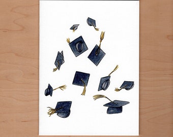 Cap Toss Graduation Card, Congratulations Card